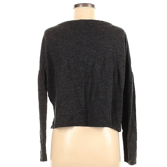 Ugg Merino Wool Lightweight Sweater Charcoal Grey Cropped Logo Women’s Large L - Picture 4 of 13